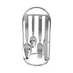 Winsor Stainless Steel Cutlery with Stand, Set of 24, Silver