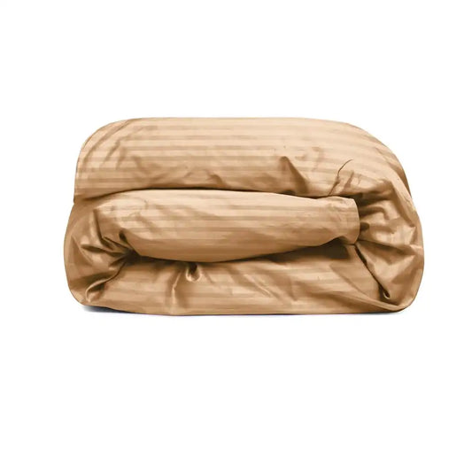 ths eternal stripes single cotton duvet cover gold