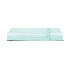 THS Zen Stripes Double Fitted Cotton Bed Sheet Baby Blue