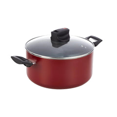 Prestige Aluminum Safecook 5.2L with Non Stick Casserole Cooking Pot, Red