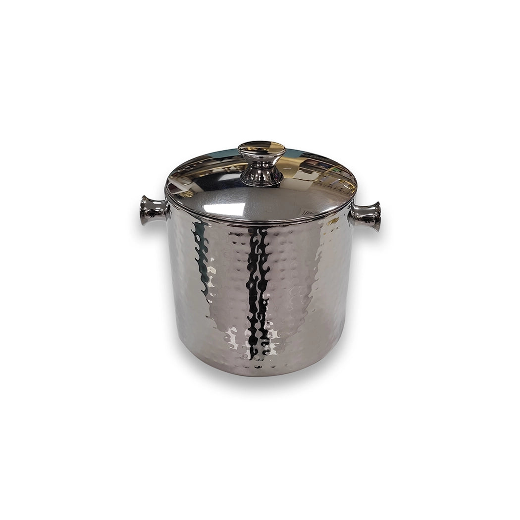 THS SS 18/10 Hammered ice bucket with SS shiny finish