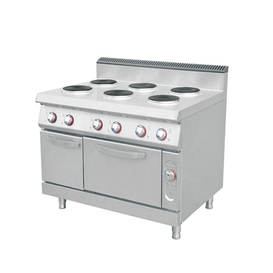 THS 6 Hot Plate Electric Cooker with Oven and Cabinet, 20.4 kW, 120 x 90 x 85 cm