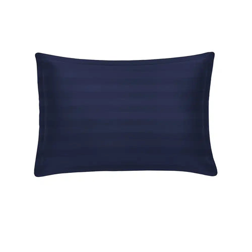 THS Eternal Stripes Single Cotton Pillowcase Navy Blue