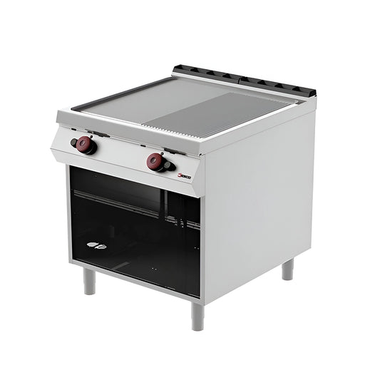 Desco 2 Plates Gas Grill on Open Cabinet Grooved, 18 kW, 80 x 90 x 85 cm