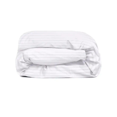 ths eternal stripes single cotton duvet cover white