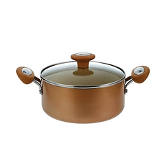 Mayer Aluminium 20cm Cushion Smart Casserole With Glas Lid, Brown