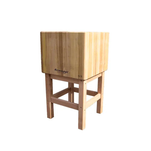 Euroceppi CSL505020 Wood Chopping Block With Wooden Stank, 50 x 50 x 20 cm