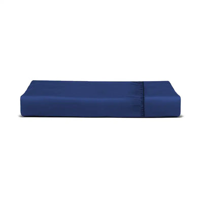 ths giza cotton queen fitted bed sheet indigo blue