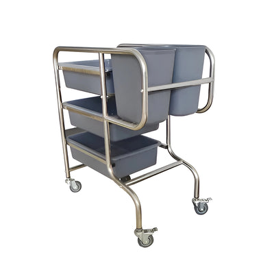 THS Food Cleaning Trolley Silver, 80.5 x 43 x 87 cm