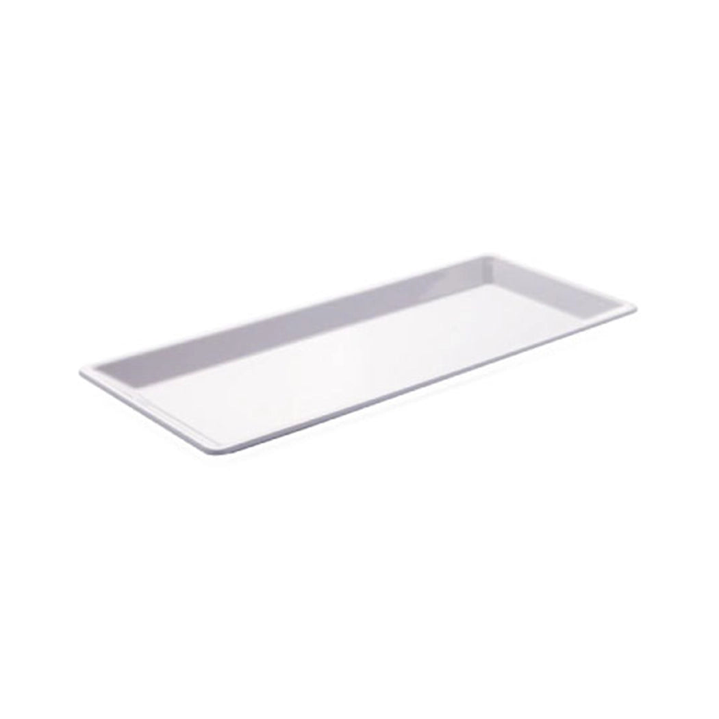Tribeca Polycarbonate White Rectengular Plate 14 X 34 Cm, BOX QUANTITY 24 PCS