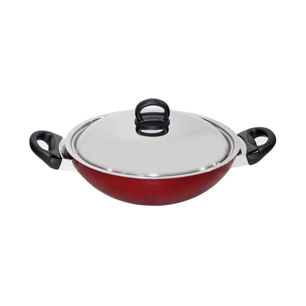 prestige-classique-3l-flat-bottom-kadai-red