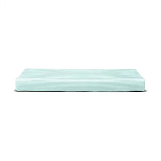 ths zen stripes single cotton flat bed sheet baby blue