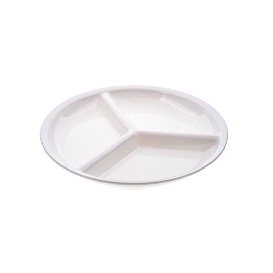 Tribeca Polycarbonate White Compartment Plate 3 Parts 23 cm