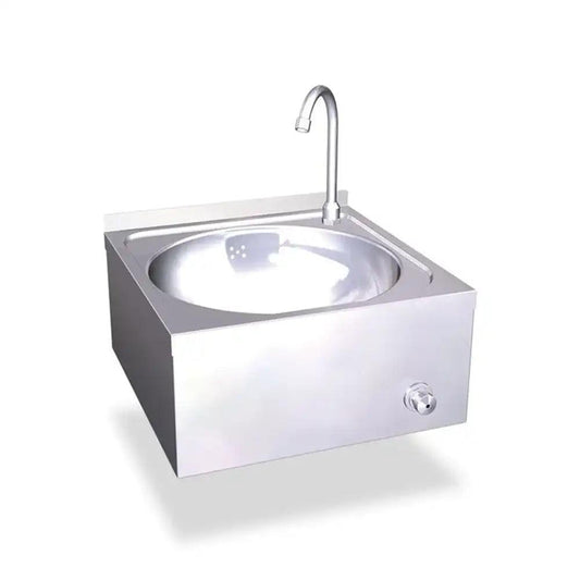 Inox Piave IP0085 Knee Operated Handwash Basin With 30 cm backsplash, 40 x 31.5 x 17 cm - HorecaStore