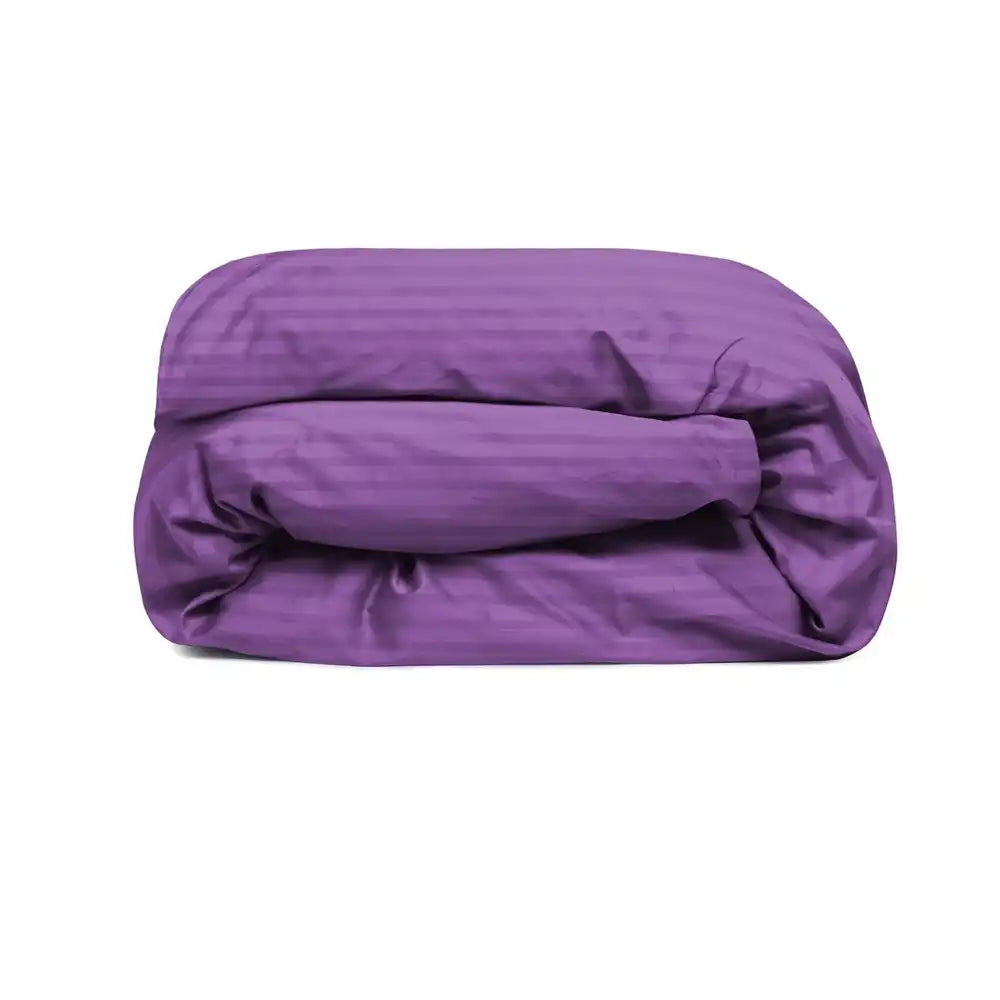 ths eternal stripes single cotton duvet cover purple