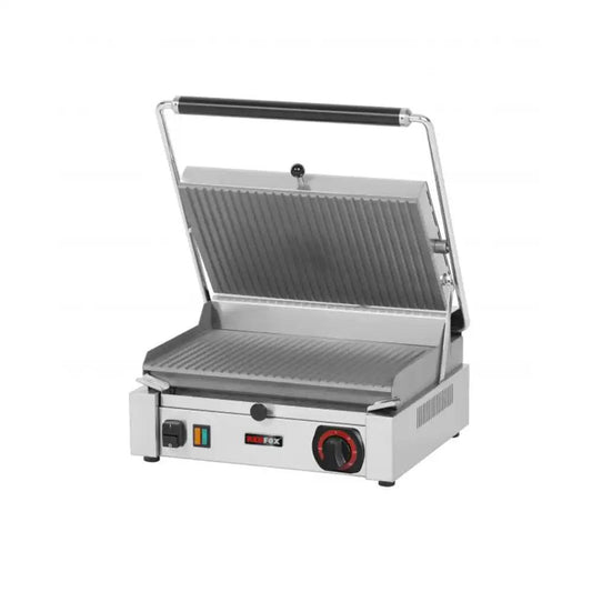 RM Gastro PM2015R Electric Single Plate Grooved Contact Grill, Power 3 kW, 40.9 x 40.7 x 18.6 cm   HorecaStore