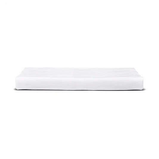 ths zen stripes double cotton flat bed sheet white