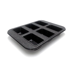 Prestige Carbon Steel Granite Stone 6 Cup Mini Loaf Pan, Black