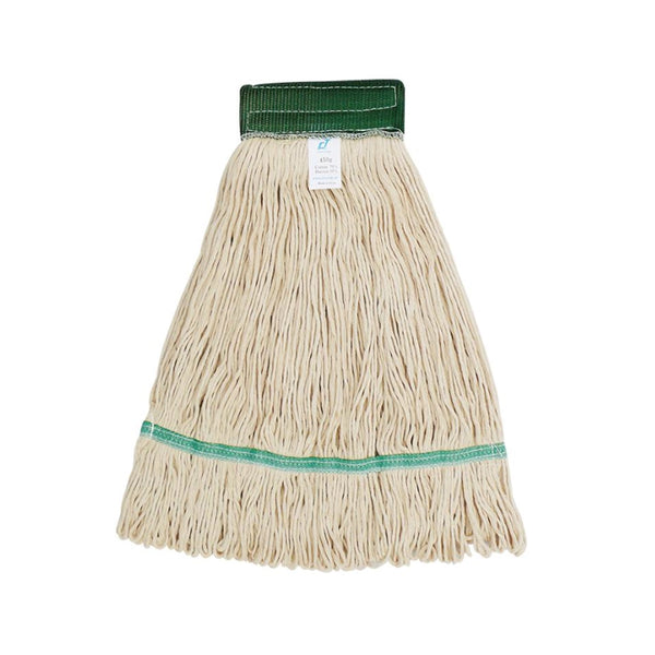 THS Kentucky Cotton Mop with holder & Aluminum Handle  (Green),  450 g, 15 pcs