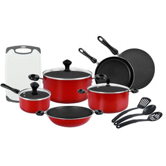 Prestige Aluminum Cooking, Set of 17, Red