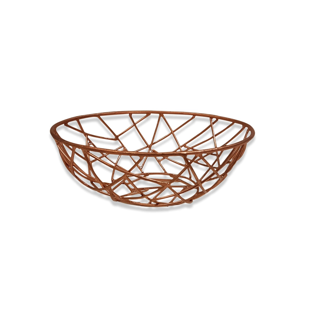 THS MS wire Bread Basket with copper finish 25x16.5x7 cm