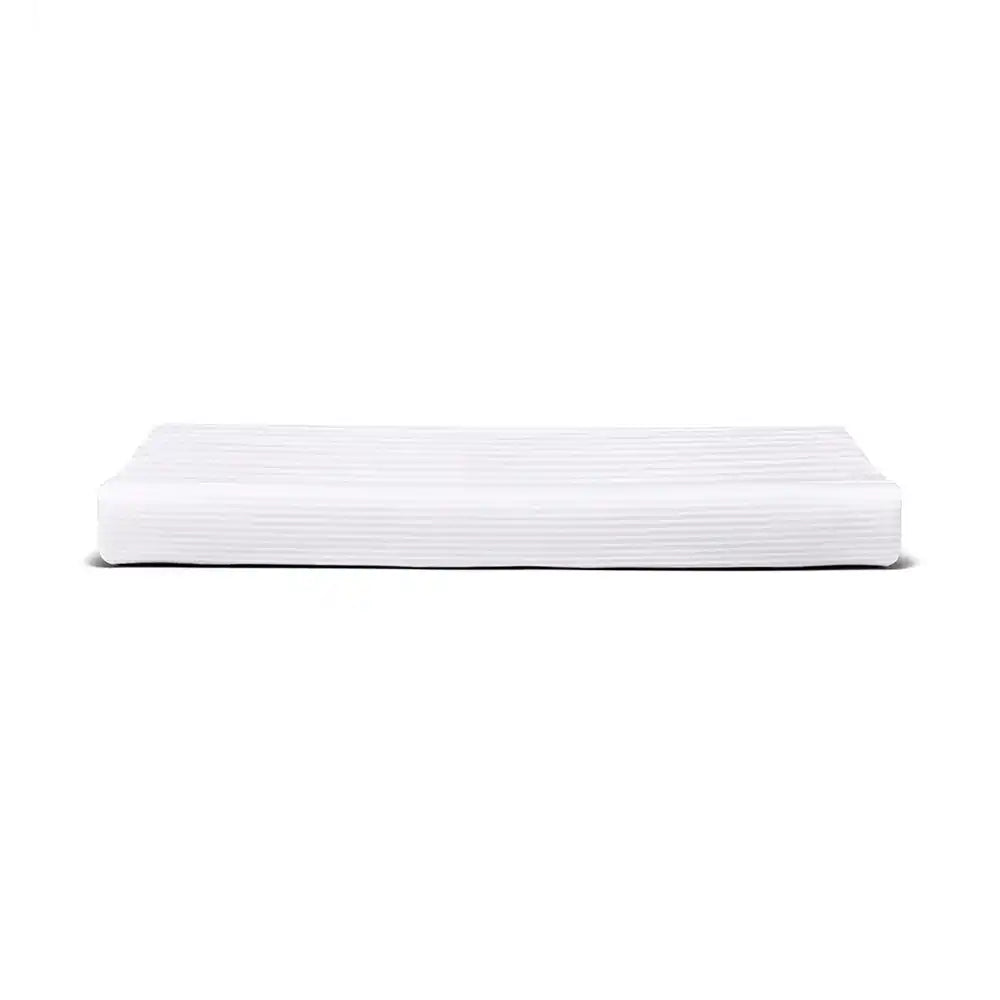 ths zen stripes super king cotton flat bed sheet white