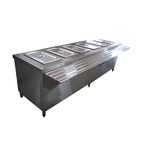 THS JYBW-180 Bain Marie with Lower Shelf, 3.5 kW, 180 x 70 x 85 cm