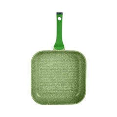 Prestige Essentials Aluminium 1L/28 cm Granite Non-Stick Square Grill Pan, Green