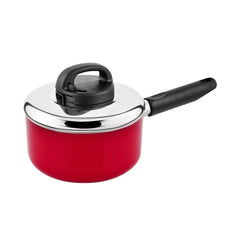 Prestige Aluminium 0.9L Classique Non Stick Sauce Pan, Red