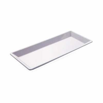 Tribeca Polycarbonate White Rectengular Plate 18 X 34 Cm, BOX QUANTITY 36 PCS