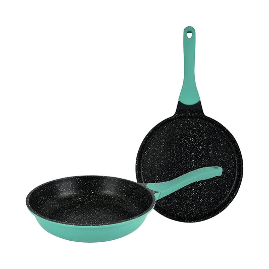winsor-cast-aluminum-granite-non-stick-frypan-and-tawa-set-of-2-turquoise