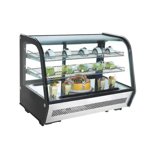 Lava Inox CS 1000E3 Cake Display Showcase Curved Glass, 4 Glass Shelves 600W   HorecaStore