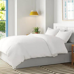 Royale 300 Thread Count Plain Hotel Linen Duvet Cover King 100% Cotton Sateen, 110 GSM, 270 x 250 cm, Color White
