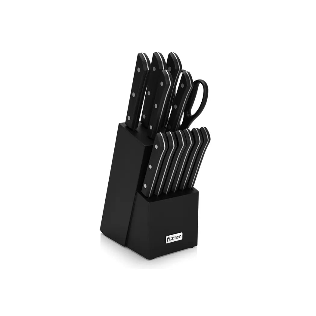 Yasumoto X30Cr13 Steel 13-Piece Knife Set with Wooden Block