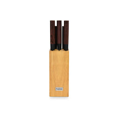 Solveig 420J2 Steel 6-Piece Knife Set with Wooden Block