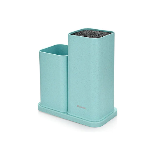 Knife Stand (10x10x23cm) and Utensils Organizer (10x10x17cm) in Mint Green Color