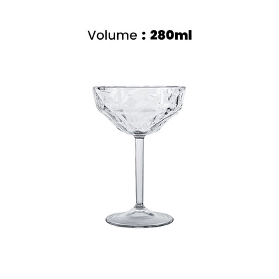 Tribeca Exclusive Prisma Polycarbonate Clear Grey Goblet  280 ml, BOX QUANTITY 24 PCS