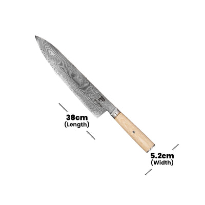 Paul Brown S35VN Steel Chef Knife With Wooden Handle, Blade Length 23 cm