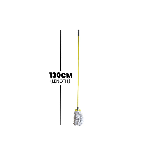 THS Mop Head(300 g) with Plastic Holder & Painted Iron Handle(130 cm), 15 pcs