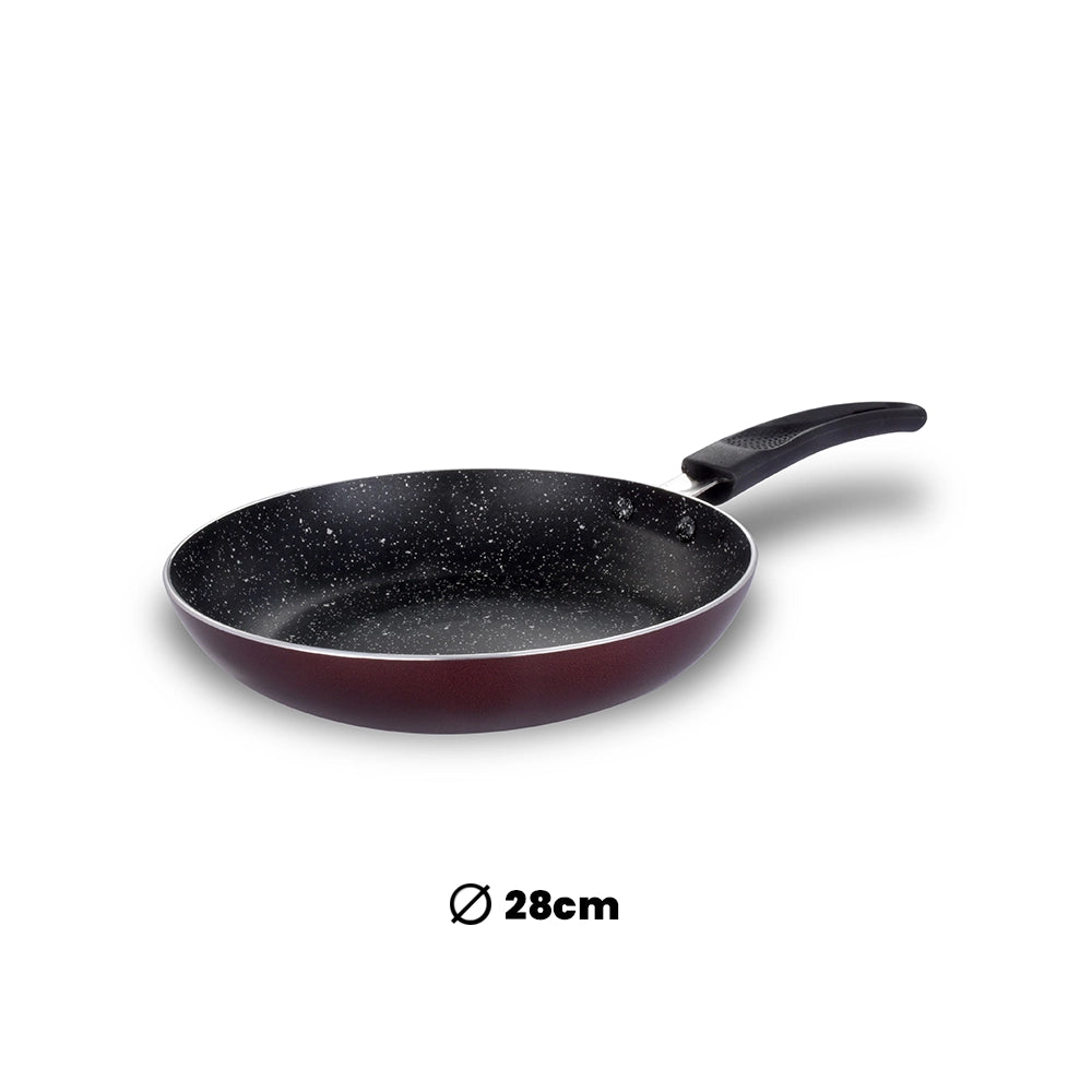 ARK Premium Marble Coated Non Stick Induction Aluminium Tapper Fry Pan, 28 Cm