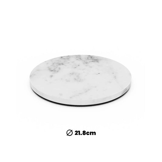 Wundermaxx Marble Plinth Round White, 21.8 x 2.5 cm