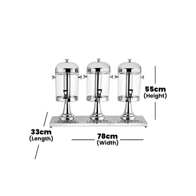 THS Stainless Steel Triple Juice Dispenser