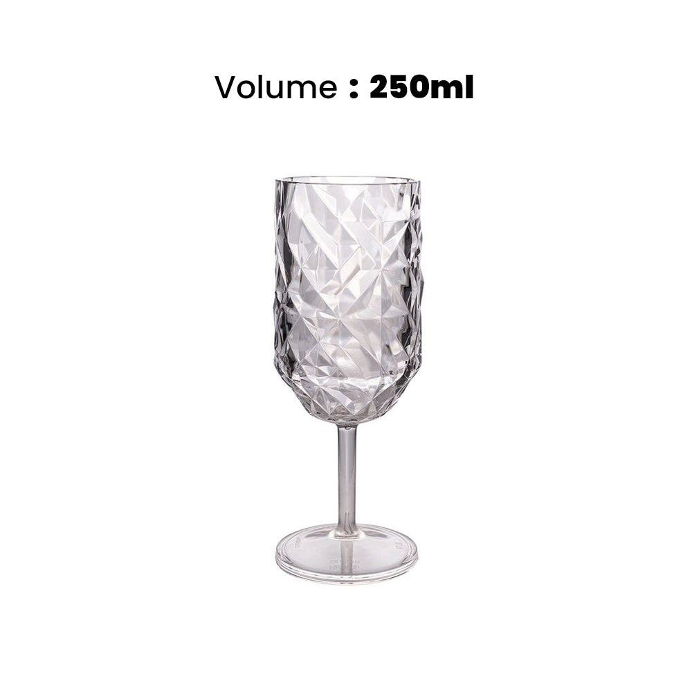 Tribeca Exclusive Prisma Polycarbonate Pc Grey Goblet  250 ml, BOX QUANTITY 36 PCS