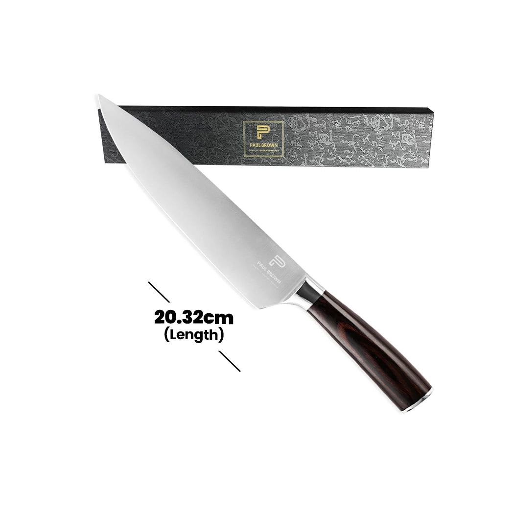 Paul Brown 7Cr17 Steel Chef Knife With Wooden Handle, Blade Length 20 cm