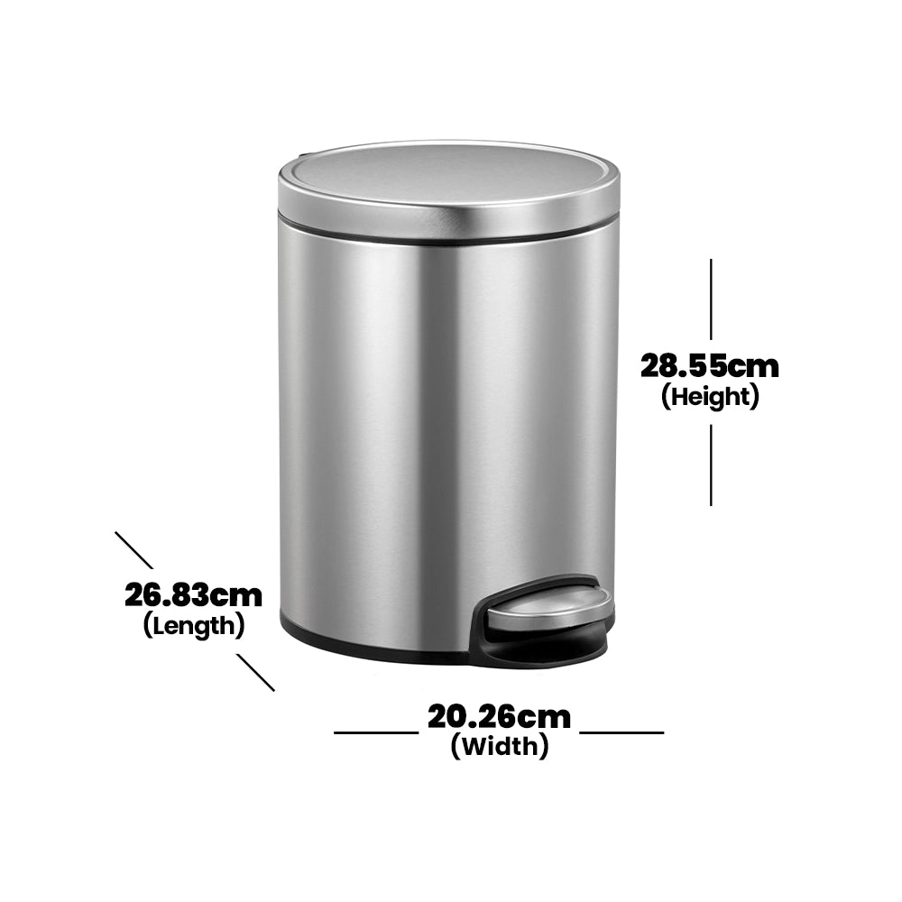 bagnodesign-brushed-stainless-steel-hotel-pedal-bin-capacity-5-litre