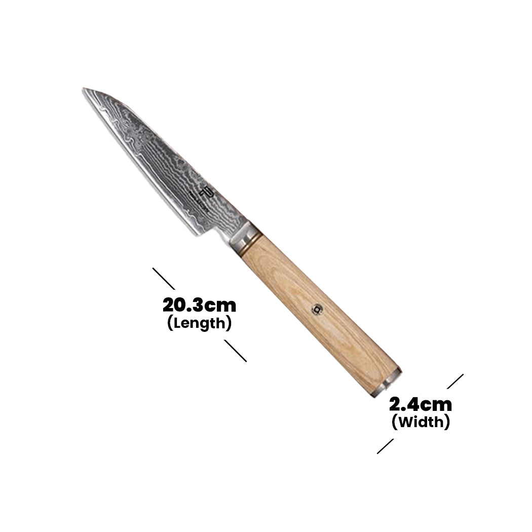 Paul Brown S35VN Steel Paring Knife With Wooden Handle, Blade Length 10 cm