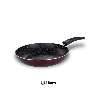 ARK Premium Marble Coated Non Stick Aluminium Induction Tapper Fry Pan, 18 Cm