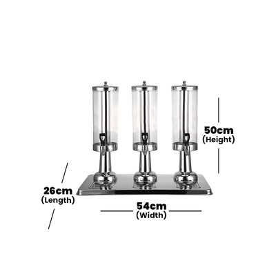 THS Stainless Steel Triple Juice Dispenser, 4 Ltr