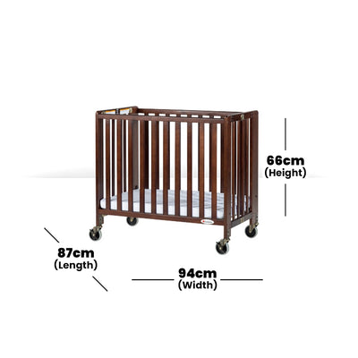 Foundations USA Hideaway Compact Folding Wooden Crib Natural Color