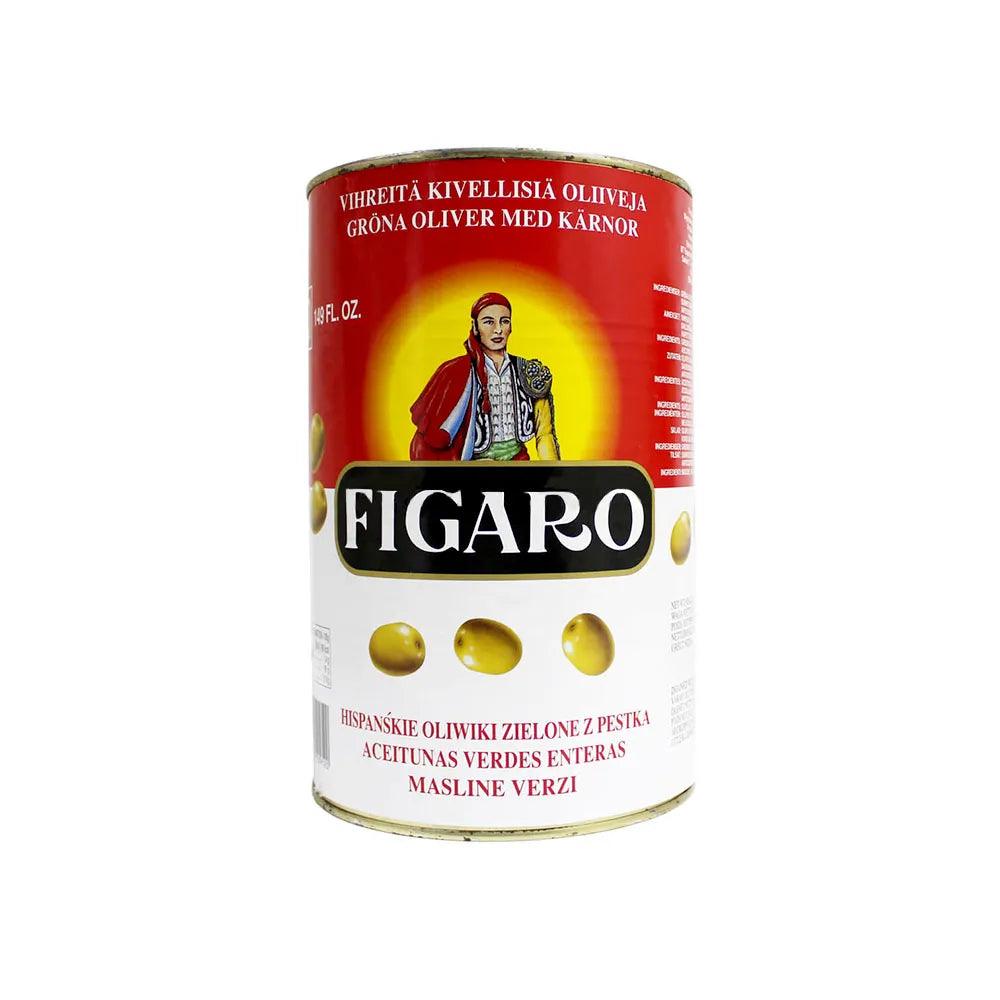 Figaro Whole Green Olives Tin 4 x 2.5 Kg   HorecaStore